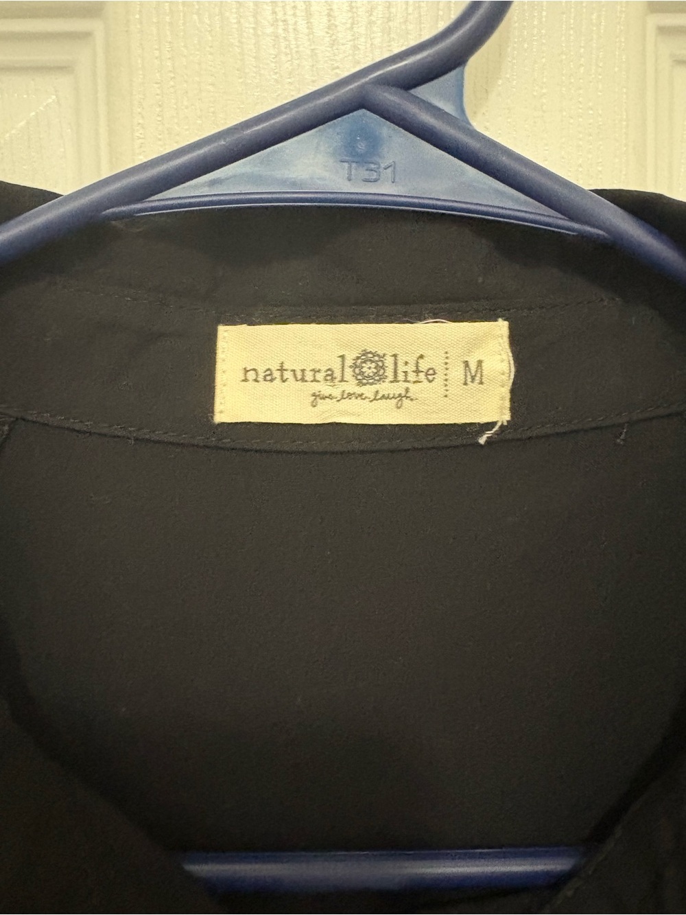 NATURAL LIFE black cotton collared midi dress - Picture 7 of 8